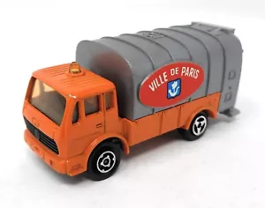 Majorette no 218 Mercedes Refuse Truck orange Vintage Made in France metal 1/100 - Picture 1 of 2