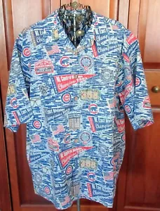 Camicia Chicago Cubs Reyn Spooner Sports da uomo XL misto cotone hawaiano ECC - Foto 1 di 5
