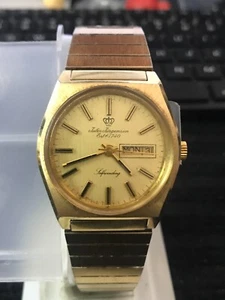 Orologio Uomo Automatico JULES JURGENSEN 36mm Swiss Golden Day/Date, Funzionante (Lotto2487) - Foto 1 di 10