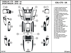 Interior Real Carbon Fiber Dash Trim Kit for CADILLAC CTS sedan 2008-2013 - Picture 1 of 6