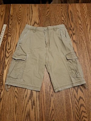 De colección. Pantalones Cortos Carga Espiga Cascada Envejecidos Talla 30 Hong Kong Cordón Caqui Foto 1 de 4