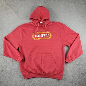 Ignite Sudadera con Capucha Para Hombres Grande Rojo Pullover Estampado Gráfico Etiqueta Tultex Sudadera Informal - Imagen 1 de 10