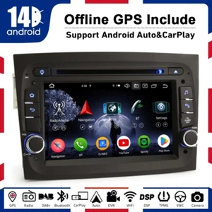64GB Android 14 Car Stereo Carplay Sat Nav for Fiat Doblo DVD dab+ DSP Bluetooth - Picture 1 of 18