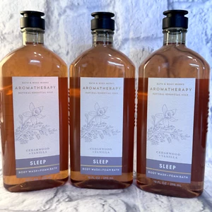 3 BATH & BODY WORKS AROMATHERAPY CEDARWOOD VANILLA SLEEP BODY WASH FOAM BATH - Picture 1 of 5