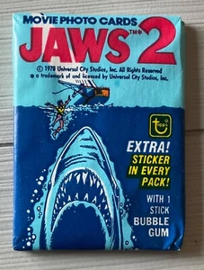 1978 Topps JAWS 2 Movie Trading Cards - 1 Vintage Wax Pack - Picture 1 of 5