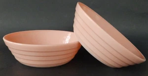 Rare Hazel Atlas Moderntone Pastel Pink Large 8" Serving Bowls Salad Soup Bowls - Picture 1 of 5