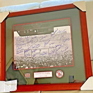 WOW 36 AUTOGRAPHS! Framed 16X20 Multi-Signed Photo Print RED SOX w/ Steiner COA! - Picture 1 of 5