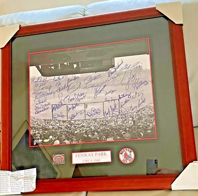 ¡GUAU 36 AUTÓGRAFOS! Impresión fotográfica enmarcada 16X20 multifirmada SOX ROJO ¡con certificado de autenticidad Steiner! Foto 1 de 4