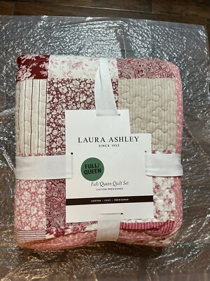 New Laura Ashley Celina Patchwork Full/Queen Quilt Set 3pc - Image 1 of 4