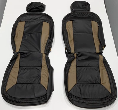 For Ram Promaster Cargo Van 2014-2025 Black Beige Leather Seat Covers W3 - Image 1 of 4