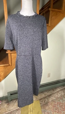 Vestido Vaina Ann Taylor LOFT Para Mujer Talla 12 Negro Forrado Tweed Carrera Minimalista Foto 1 de 4