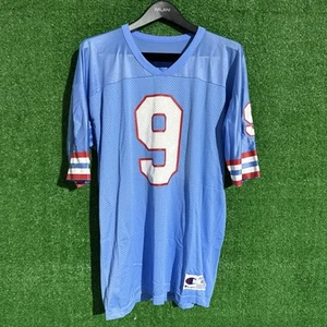 Maglia Vintage anni 90 Champion Houston Oilers Steve McNair #9 Rookie Season NFL 48 - Foto 1 di 13