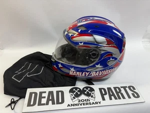 Harley #1 red white blue XXL Evel Knievel full-face helmet stars stripes nice - Foto 1 di 7