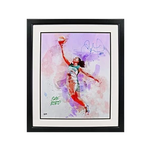 Foto Acuarela Sue Bird Seattle Storm Autografiada Firmada Enmarcada 16x20 (CX Auténtica - Imagen 1 de 4