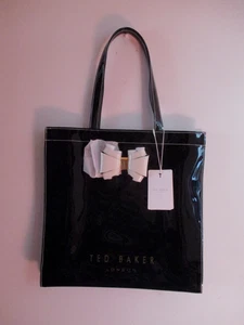 Ted Baker Large Black Tote Bag with Bow and Gold Accents - BNWT - GRAB A BARGAIN - Picture 1 of 3