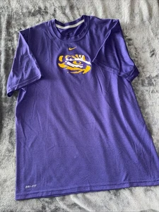 Camiseta NIKE LSU TIGERS Para Hombre Talla M Dri-Fit Manga Corta Camiseta Logo Tigre Púrpura - Imagen 1 de 10