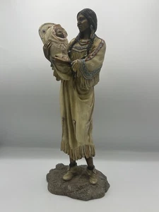 The Leonardo Collection Bright Star Native American Mother & Child Statue - Picture 1 of 13