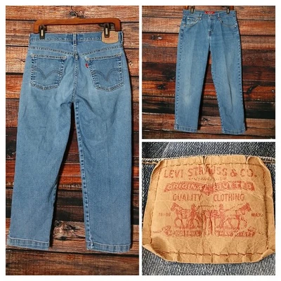 Jeans Levis Talla 10 Clásicos Ajustados Elastizados Cortos Capri Azul Denim Vintage '03 Foto 1 de 4