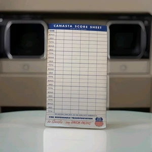 Vintage Canasta Score Sheet UNION PACIFIC RAILROAD unbenutzt new old stock n-mint - Bild 1 von 4