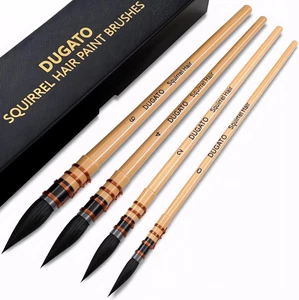100% Real Squirrel Hair Watercolor Paint Brushes Set – Mop round Fine Tip Profes - Picture 1 of 12