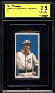 1909 T206 Piedmont 350 Bill Clymer MBA 2.5 CENTERED & NO CREASES EYE APPEAL - Picture 1 of 2