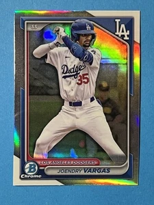2024 Bowman Draft #BDC-177 Joendry Vargas Los Angeles Dodgers Chrome Refractor - Picture 1 of 2