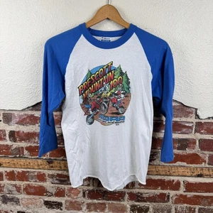 Vintage Prescott Mountain 100 Shirt Mens Medium Blue White ADRA Racing 80s USA - Picture 1 of 8