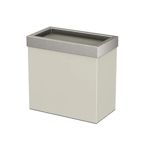 Combo de papelera rectangular moderna Gatco, perla mate y níquel satinado - Imagen 1 de 3
