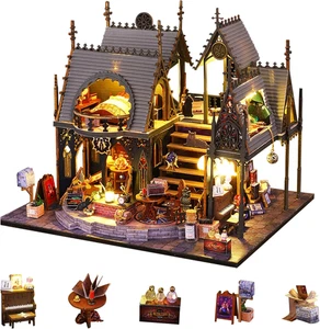 DIY Miniature House Kit with LED Light, Creative Craft Gift for Adults & Teens - Picture 1 of 11