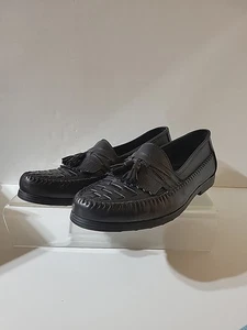 Mocasines Earth Shoe de cuero negro con borla Kiltie - para hombre talla 10 - Imagen 1 de 24