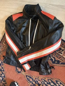 KAREN MILLEN REAL LEATHER MOTO BIKER JACKET 16 - Picture 1 of 10