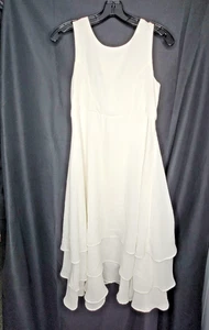 Biscotti Collezioni Layered Tiered Dress White Sz 14 Formal Party Made in USA - Picture 1 of 13