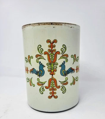 Contenedor de bote de artículos de belleza Lincoln de colección raro metal blanco falta tapa Foto 1 de 4