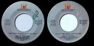 PARTON D+WILLIE & KRISTOFFERSON *VG "EVERYTHING BEAUTIFUL+ 1" 1982 STOCK 45 - Imagen 1 de 1