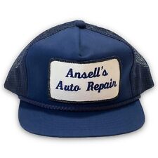 Vintage Ansells Auto Repair Uniform Patch Snapback Hat 1990s Trucker Cap