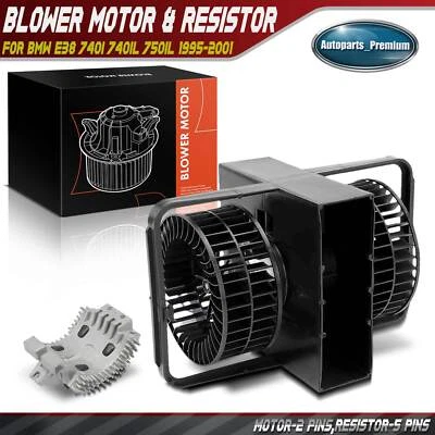 Kit de motor y resistencia soplador de calefacción HVAC para BMW E38 740i 740iL 750iL 1995-2001 Foto 1 de 4