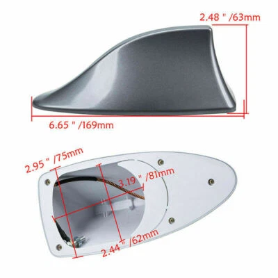 Gray Shark Fin Roof Radio Antenna AM/FM Aerial Universal ABS Plastic Fit for BMW — 第 1/4 张图片
