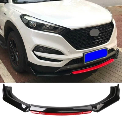 Kit de carrocería de parachoques delantero rojo brillante divisor de alerón para Hyundai Tucson 2005-21 Foto 1 de 4