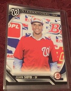 Juan Soto 2016 Bowman International Ink RC # #II-JS, San Diego Padres Star
