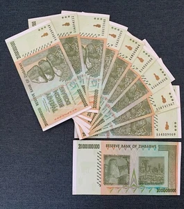ZIMBABWE 20 BILLION DOLLARS, 2008,  P-86 CIRCULATED - LOT OF 10 NOTES - Picture 1 of 1