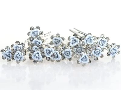 1 épingle à chignons fleur et strass , bijou de cheveux mariage - Photo 1/3