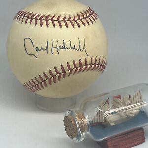 Carl Hubbell signed Rawlings ONL Baseball JSA LOA Giants HOF Pitcher Auto A2913