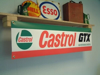 HALCYON AUTOMOTIVE Castrol GTX Banner Motoröl Werkstatt Garage Vintage Style Wand Display