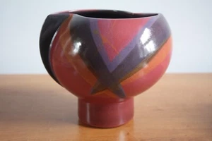 Rare Vintage Retro 1980s KMK West German Pottery Vase Abstract - Picture 1 of 7