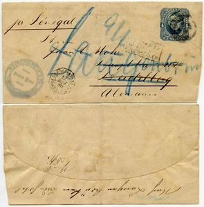 ARGENTINA STATIONERY NEWSPAPER WRAPPER SHIP SENEGAL 1886 REDIRECTED GERMANY - Picture 1 of 1
