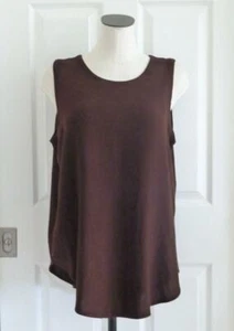 Tienda Ho Lagenlook Boho Chocolate Moroccan Cotton Curved Hem Tunic Shell OS EUC - Picture 1 of 9