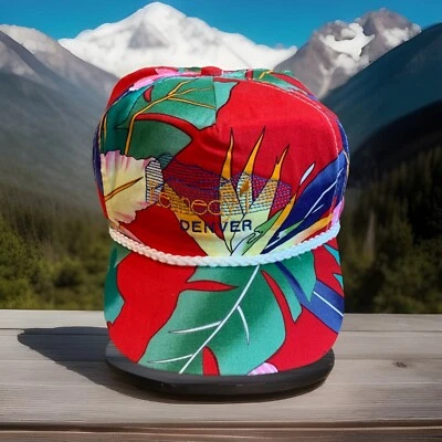 Gorra ajustable de colección años 90 Kennedy Golf Course Denver roja con estampado hawaiano Foto 1 de 4