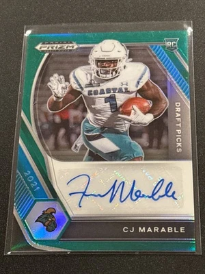 2020 Panini Prizm Draft Picks CJ Marable Green Prizm Autograph NM - Image 1 of 2