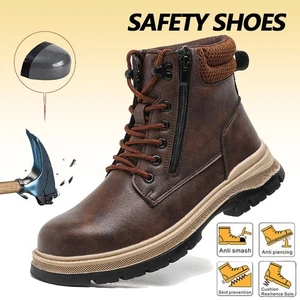 Safety Protective Boots Work Safety Shoes Men Anti-puncture Steel Toe Work Boots - Picture 1 of 16