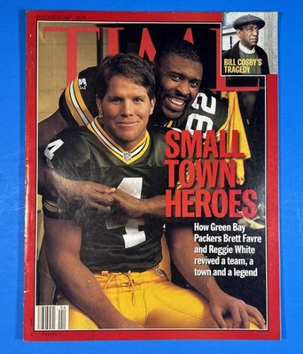 Revista Green Bay Packers Time enero 1997 Brett Favre Reggie blanca sin etiqueta Foto 1 de 2